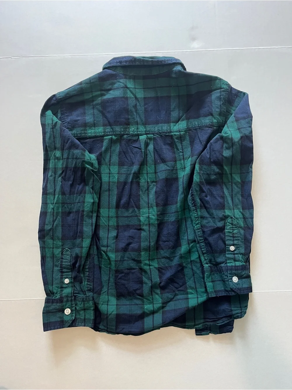 Old Navy Blue & Green Plaid Button-Down Shirt